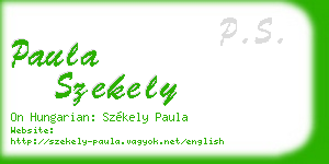 paula szekely business card